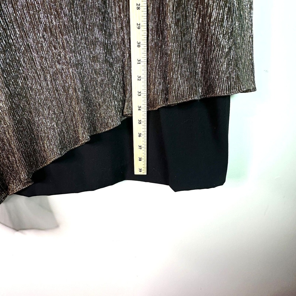 Tahari Arthur S Levine Dress Women Plus 18W Black Gold Metallic Asymmetrical NWT - Picture 8 of 10